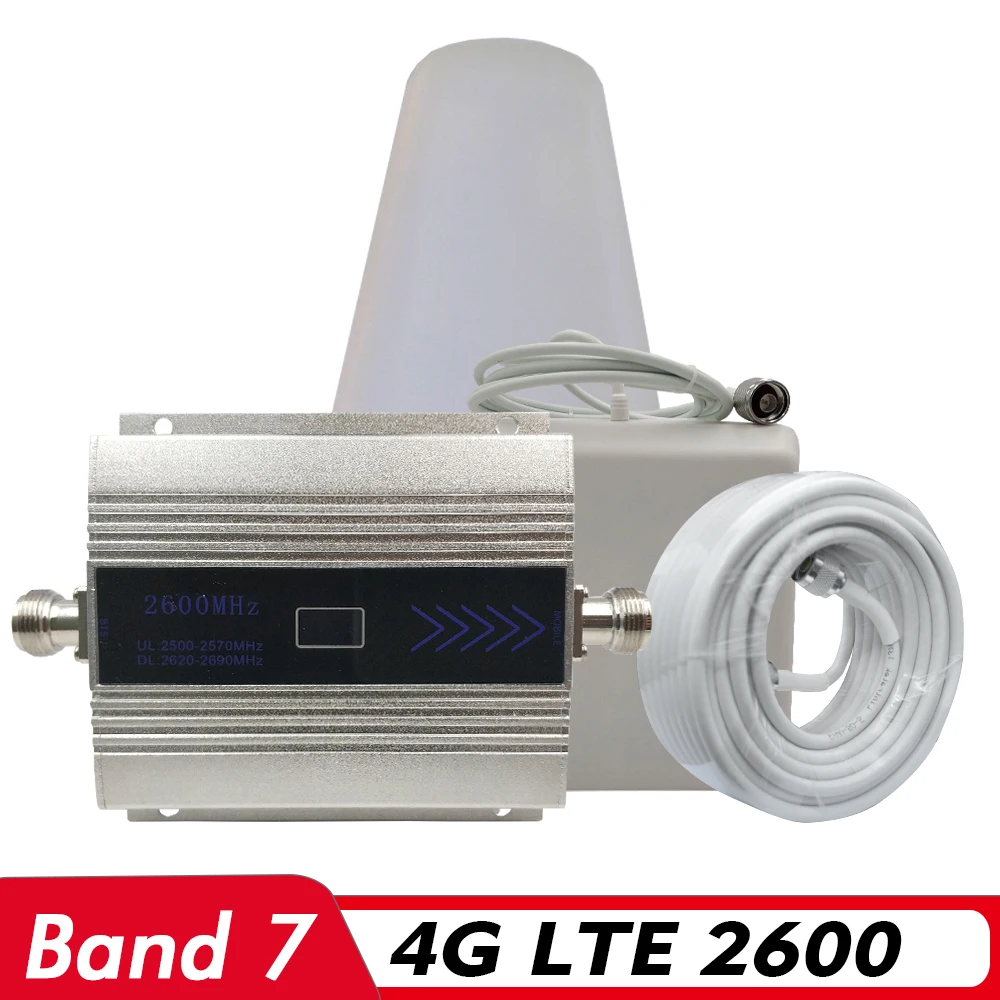 

4G Signal Booster FDD LTE 2600mhz(Band 7) Cellphone Signal Repeater 4G Network Data LTE 2600 Mobile Signal Amplifier Antenna Set