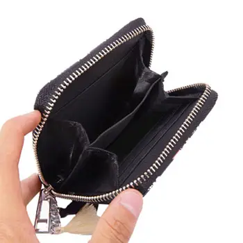 

1Pc Small Glitter Wallet for Women Girls Mini Coin Purse Pouch Case with Key Ring Hot