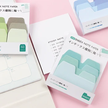 

Hot Sale Colorful Simple Gradient Color Self-Adhesive Length Memo Pad Sticky Notes Bookmark School Office Supply
