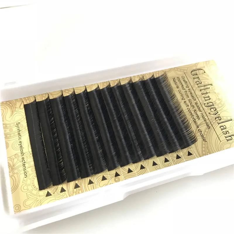 

Individual natural mink eyelash extension 12 rows B/C/D curl lash extensions fluffy 3d mink lashes supplies