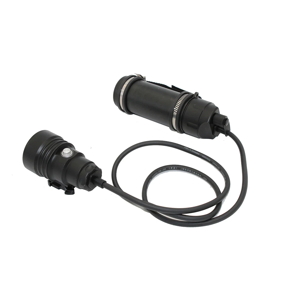 US $103.74 Underwater XHP70 LED Diving flashlight Bulitin Battery Waterproof Split wrist Led light Scuba dive Torch Lamp Light