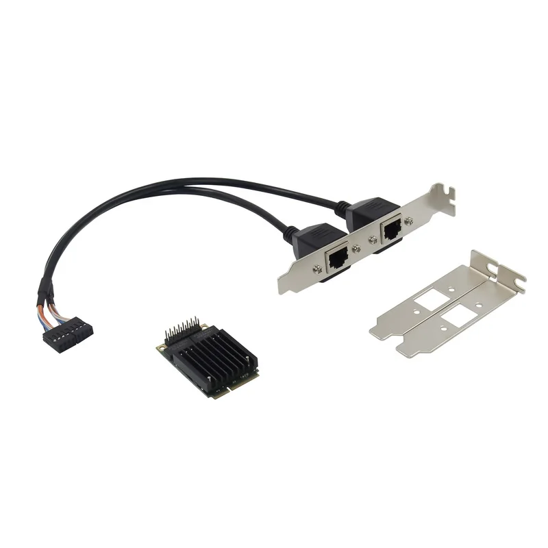 2 порта RJ45 Mini PCIe два Gigabit чип Ethernet INTEL82583 AMS1182E Mpcie 1000M Lan Сетевая карта | Компьютеры и