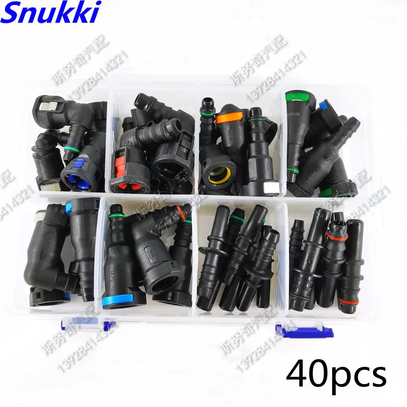 High quality one set Fuel pipe fittings auto Fuel line quick connector kit whole set total 40pcs for Volkswagen BMW Mercedes-Ben