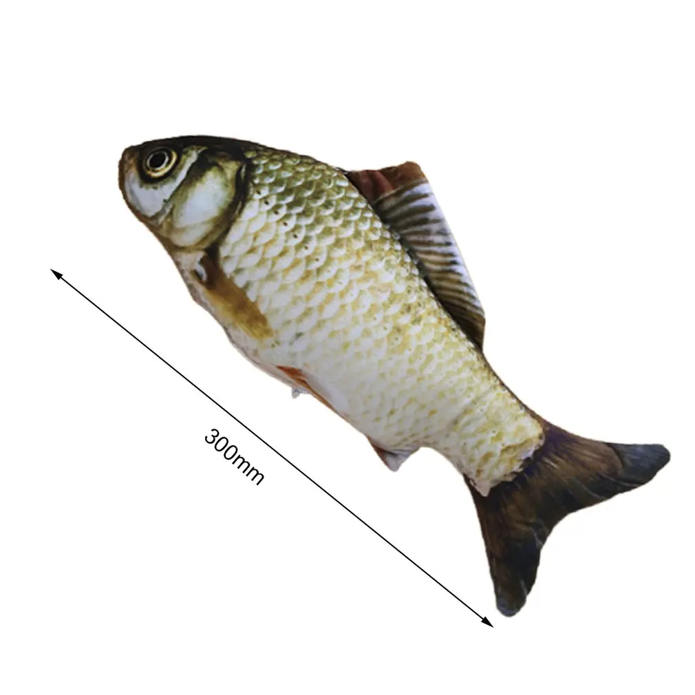 New 30cm Cat Favor Cute Simulation Fish Cat Toys Catnip Catmint Stuffed Fish Shape Scratching Post Soft Short Plush Pet Product