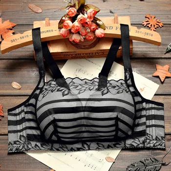 

Summer-Free Steel Ring Tube Top Stripes Large Bust Explicit Small Side Drawing Push up on the Ultra-Thin Wrap-around Large Size