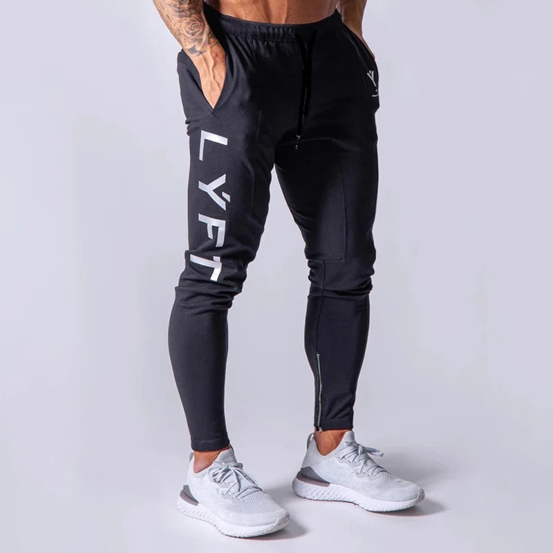 Mens Gym Sports Leggings Trousers Casual Skinny Stretch Jogging Joggers Pants