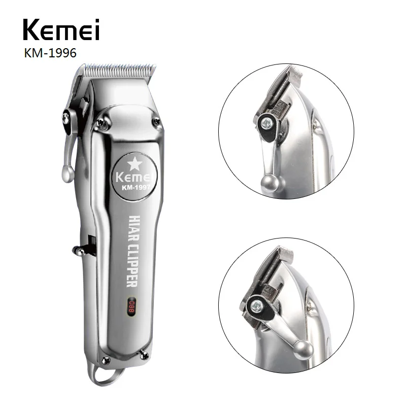 Kemei All Metal Professional Electric Hair Clipper Rechargeable Hair Trimmer Haircut Shaving Machine Kit KM-1996 KM-5027 KM-2024