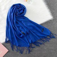 Women's Pashmina Scarf Shawls Soft Cashmere feeling Headscarf Travel Office Winter  Warm Hijabs Solid Lady Wraps Female Bandana 3