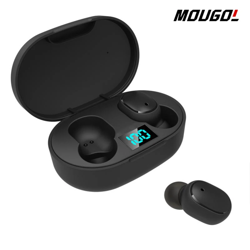 E6S TWS bluetooth Earphone LED Display Auto Pairing Headset With Dual Mic 3D Stereo Sound Waterproof Sweatproof Sport Earbud