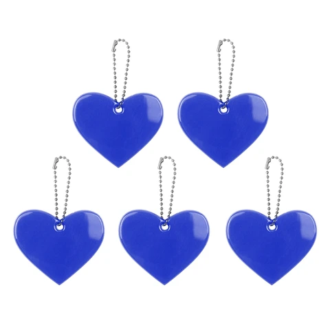 Cute Heart Shape Reflective Keychain Bag Pendant Accessories Doft PVC Reflector Keyrings For Visible Safety