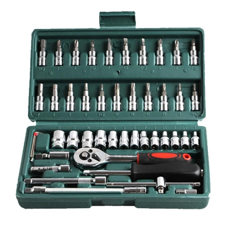 46pcs Wrench Socket Set Hardware Spanner Screwdriver Ratchet Wrench Set Kit Car Repairing Tools Combination Hand Tool Sets 46pcs Wrench Socket Set Hardware Spanner Screwdriver Ratchet Wrench Set Kit Car Repairing Tools Combination Hand Tool Sets
