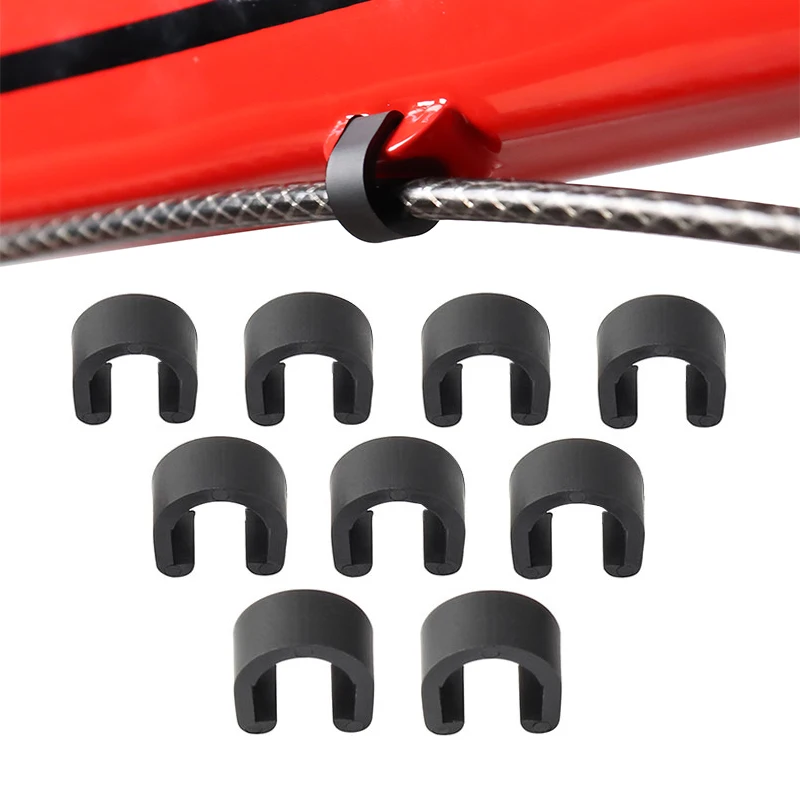 MUQZI 10PCS Shift Brake Cable Clamp Brake Housing Hose Guide Clamps MTB