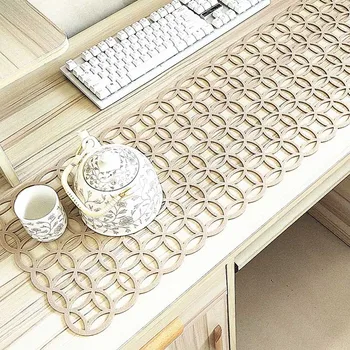 

Felt Tablecloth Table Runners Hollow Out Adiabatic Anti-slip Table Mats H99F