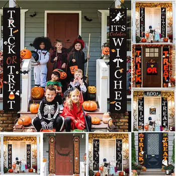 

Newest Halloween Decoration Outdoor Indoor Trick OR Treat Hocus Pocus Large Banners Porch Signs Witch Decor for Home