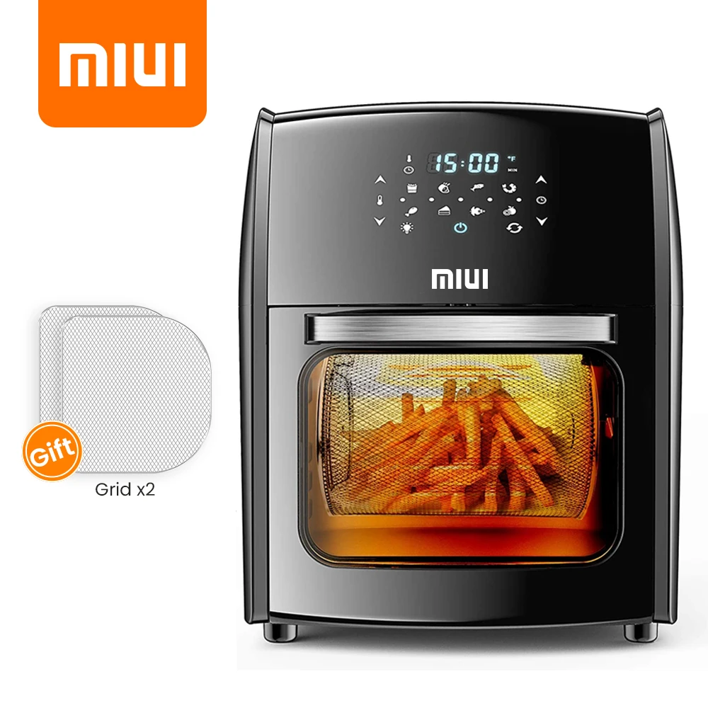 MIUI freidora de aire eléctrica Turbostar, 10L/12.7QT, horno, deshidratador, asador, LED, gran capacidad, freidora de pollo, 5 en 1|Freidoras eléctricas| - AliExpress