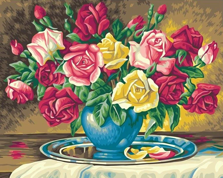 HUACAN живопись по номерам Цветок Ручная роспись рисунок на холсте акриловые картины украшение дома подарок - Цвет: SZHC2350