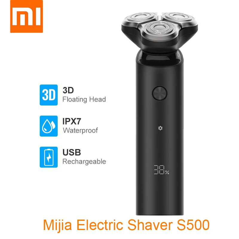 Xiaomi Mijia электробритва S500 S500C 3 головки сухой и влажной станок для бритья триммер