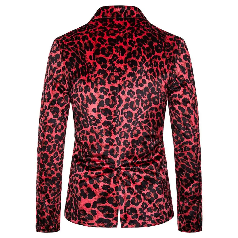 Korean Style Fashion Charm Men's Casual Fit Slim Suit One Button Business Coat Jacket Leopard Blouse Korean Style Fashion Charm Men's Casual Fit Slim Suit One Button Business Coat Jacket Leopard Blouse