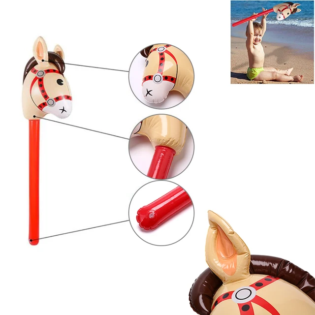 Practical Multi-functional Classic PVC Inflatable Horse Head Stick Ride-on Animal Toy For Kid Plaything Party Decor 2