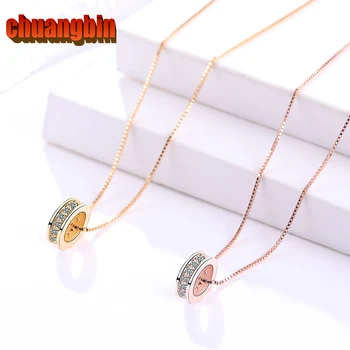 

Genuine S925 Sterling Silver Box Chain Necklace Fashion OL Korean Zircon Clavicle Chain Silver Jewelry Birthday Gift