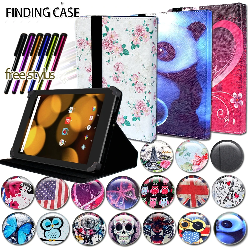 

Multicolor Dust-proof Leather Tablet Stand Folio Cover Case for 10/10.1 Inch Argos Bush Tablet + Stylus Durable Tablets Case
