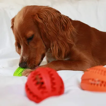 

Dog Treat Round Ball Pet Training BPA-Free Non-Toxic Rubber Tooth Cleaning Toys HYD88