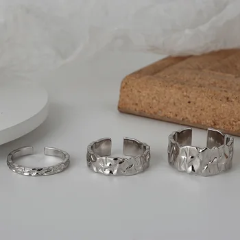 

Simple Fashion Tin Foil Texture Ring Women's Normcore Style Open Texture Ring