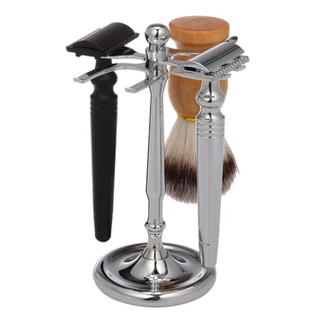 

Man Storage Holder Safety Alloy Bathroom 4 Prong Accessory Shaving Brush Free Standing Stable Razor Stand Practical Non Slip