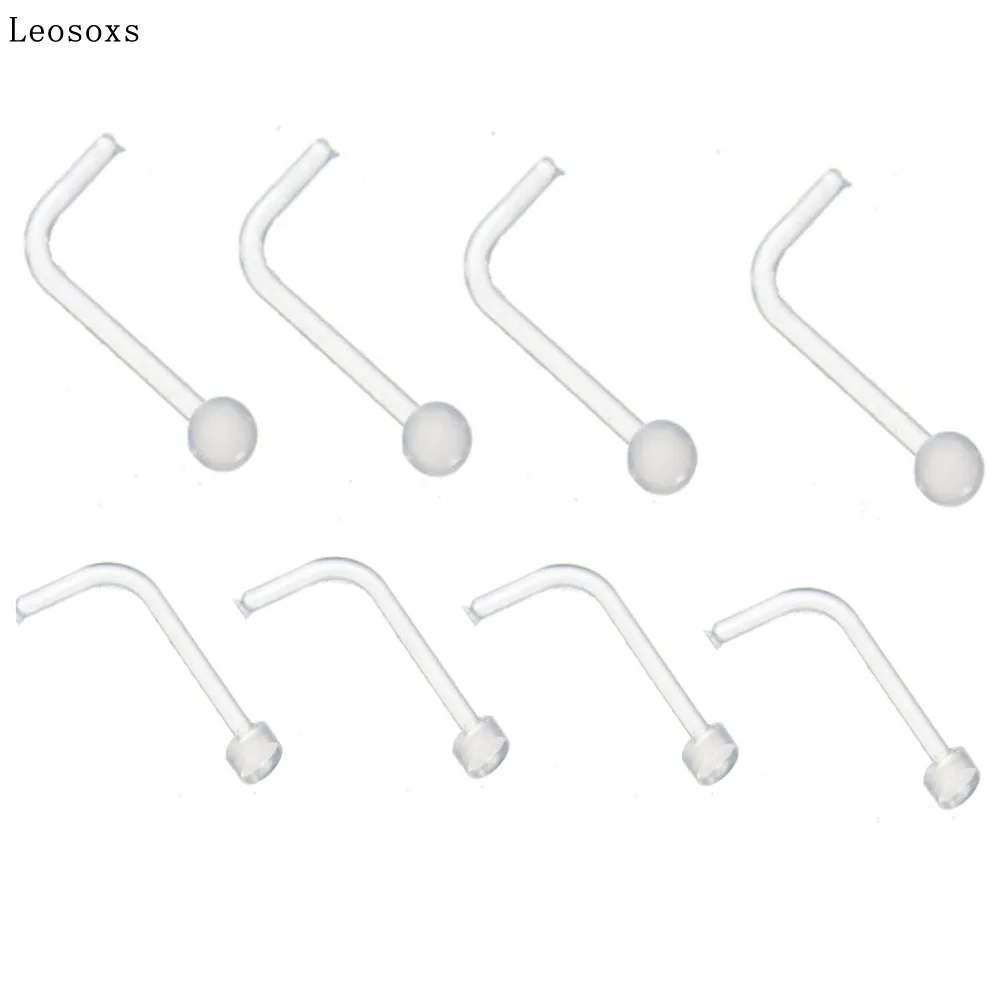 

Leosoxs 1pcs-80pcs Transparent Nose Nail Hot Selling Body Piercing Jewelry
