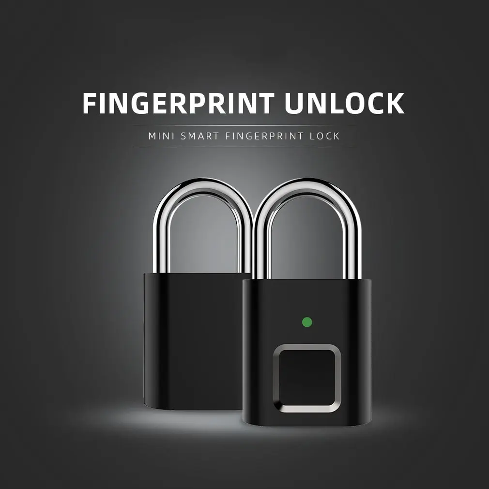 

Mini Unlock Rechargeable Smart Lock Keyless Fingerprint Lock Anti-Theft Security Padlock Door Luggage Lock small box