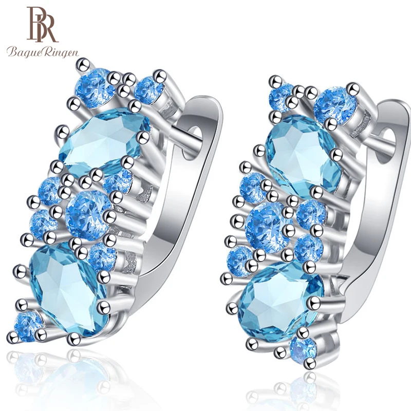 Классические серебряные серьги Bague Ringen 925 пробы Ювелирное Украшение для женщин с