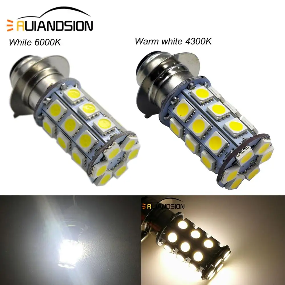 1 шт. 6 в 12 В мотоцикл H6M P15D 7 Вт Скутер ATV LED фара мотоцикла лампа 600LM 4300K 6000K