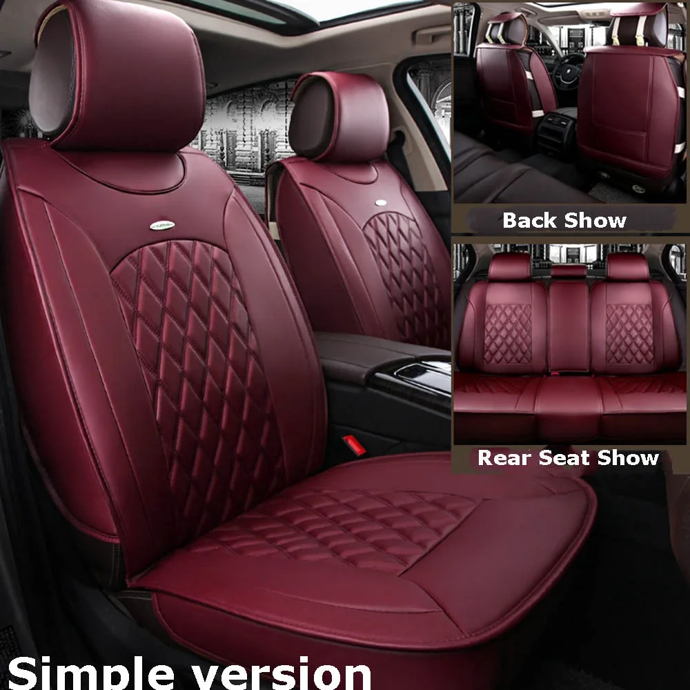 

US Universal Car SUV 9pcs 5-Seat PU Leather Seat Covers Cushion Front+Rear Kit for Honda Acoord Civic CR-V Ridgeline