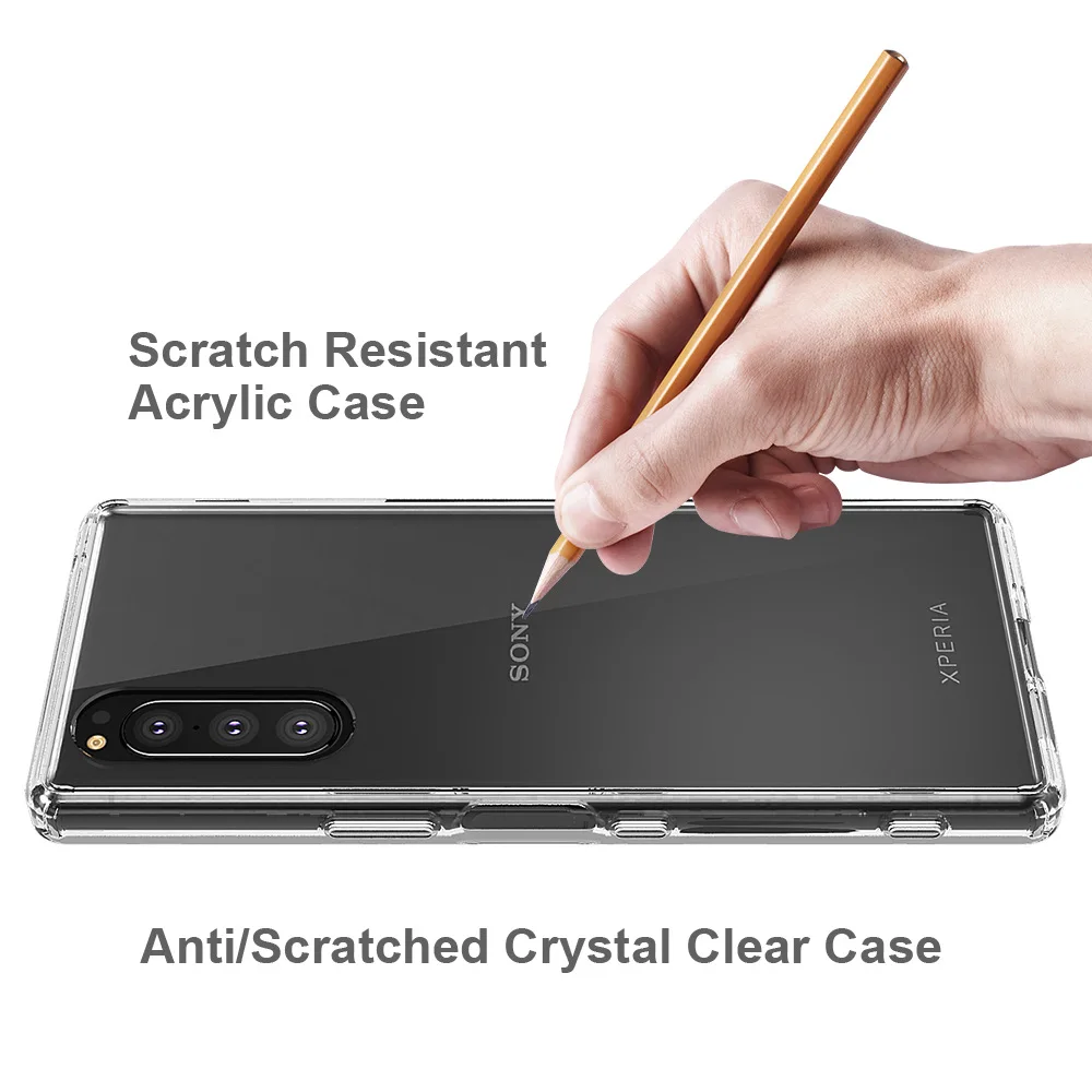 Для sony Xperia 5 Чехол Xperia5 Кристальный Гибридный Бампер Прозрачный чехол для телефона для sony Xperia 1 чехол Xperia1 чехол жесткий акриловый чехол s