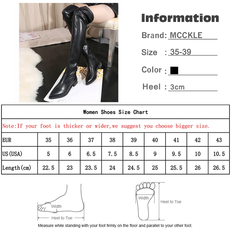 Autumn Women Pointed Toe Over The Knee Boots Woman Fashion Women's Slip On Soft PU Leather Ladies Platform Sexy Female Shoes