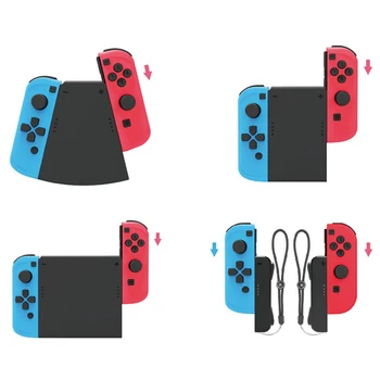 

For Nintend Switch NS Joy-Con 5-in-1 Hand Grip Connector Controller Gamepad Hand Grip Case Handle Holder Stand Hand Wrist Strap