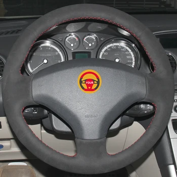 

Black Suede Car Steering Wheel Cover for Old Peugeot 408 Peugeot 308
