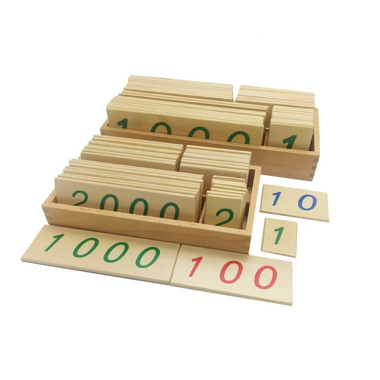 

Monte Montessori Kindergarten Early Childhood Toy 1-9000 Size Digital Card Infants Wooden Educational Teaching Aids