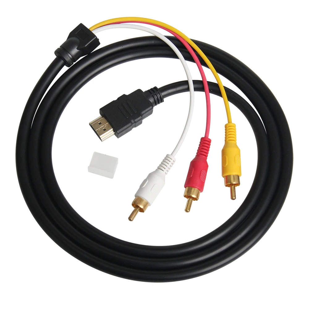High Quality 1.5M HDMI-compatible to 3 RCA Male cable Audio Video AV Component Converter Adapter Cable for HDTV 1080P | Электроника