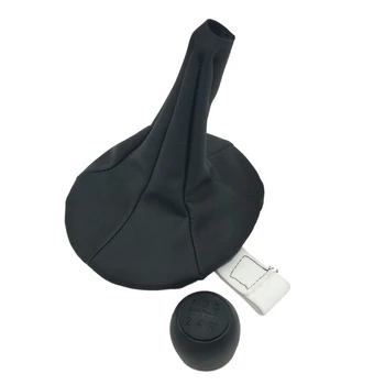 

5 Speed Gear Stick Shift Knob Gaiter Boot Cover for Fiat 500 500C Panda 03-12 Black