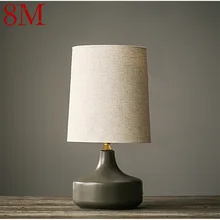 Lampe de Table nordique Simple en céramique 8M, lampe de bureau contemporaine LED pour décoration de chevet à domicile