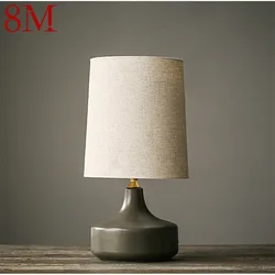 Lampe de Table nordique Simple en céramique 8M, lampe de bureau contemporaine LED pour décoration de chevet à domicile 