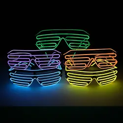 Светящиеся вечерние очки, светодиодный светильник, солнцезащитные очки на Хэллоуин, флуоресцентные светящиеся очки, Рейв, костюм