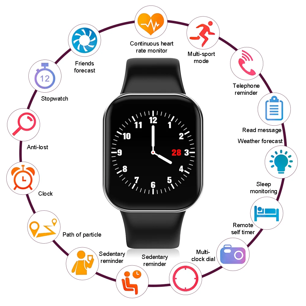

Multifunctional smart bracelet for IOS Android 1.3 inch screen IP67 waterproof Sports bracelet