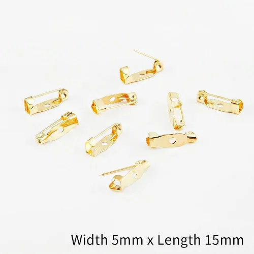 15x5mm 10 шт. 15 20 25 30 35 мм серебряная брошь базовые булавки безопасные булавки брошь настройки пустая основа для DIY материал для изготовления украшений - Цвет: 15x5mm
