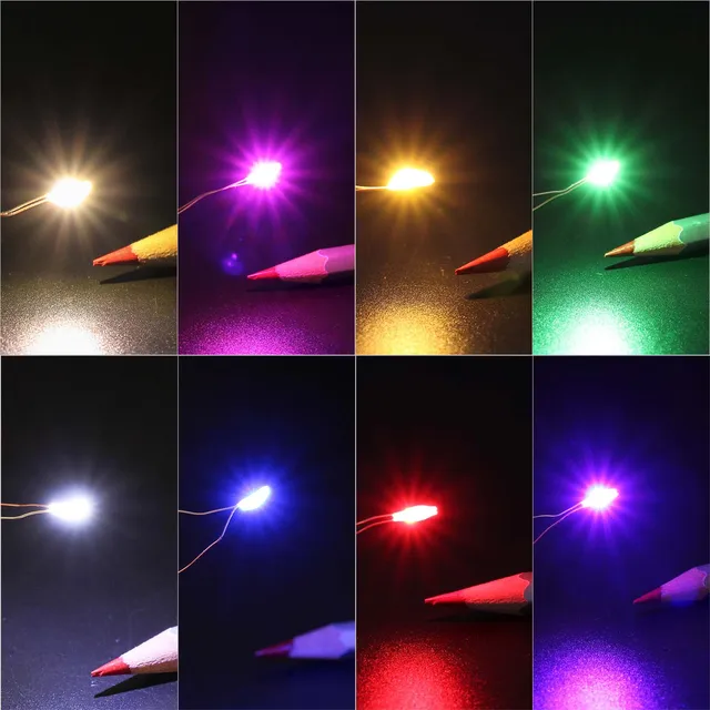 240pcs Pre-wired Micro Litz Lead SMD 0603 LED Light Waterproof Mixed Colors Resin Cover White Red Blue Yellow Green Purple Pink