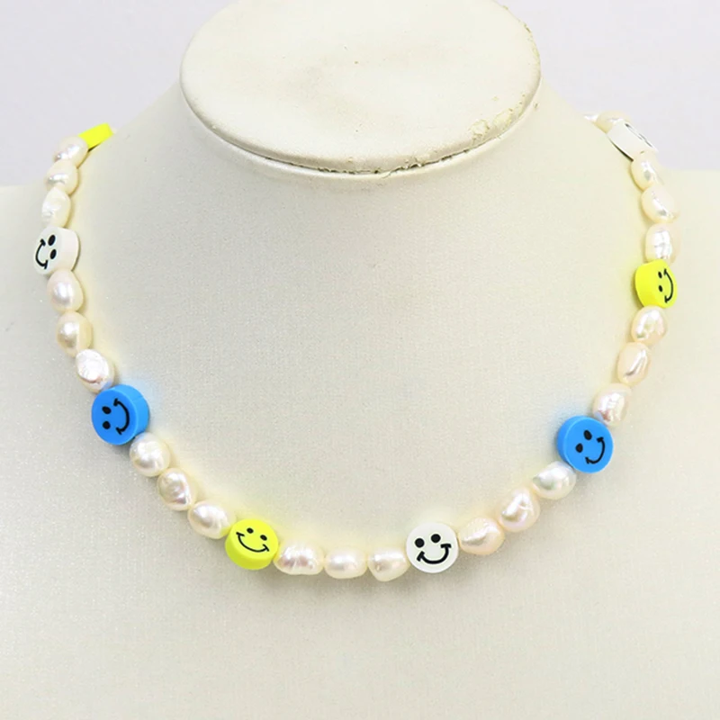 5 Pcs Natural Pearls Strand Smile face Necklace Fresh water Jewelry Accessories Gift 9920 | Украшения и аксессуары