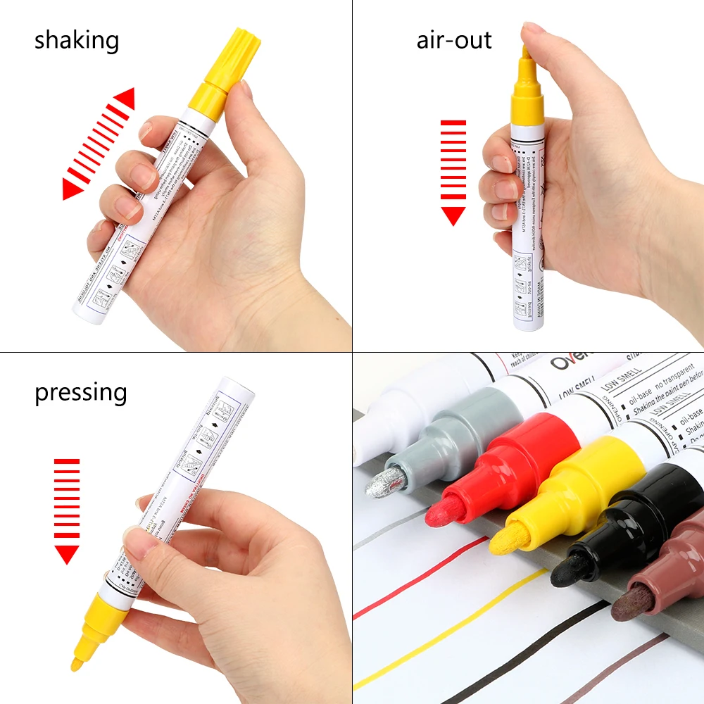 LEEPEE автомобиль-Стайлинг Инструменты для ухода за машиной 6 цветов уход за краской для автомобильных шины для машины маркер маркера