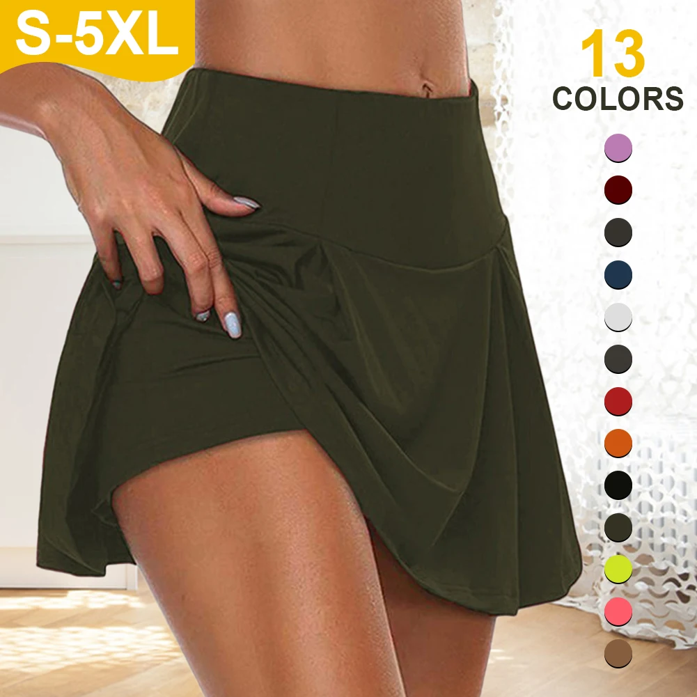 Women Yoga Shorts Skotrs Sports Tennis Skirts Shorts for Dancing Quick Drying Fake Skirts Shorts Running Cycling Fitness Gym