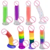 Rainbow Simulation Dildos Masturbator Clitoris Stimulator Silicone Penis Sex Toys for Women Erotic Sex Appeal Tools for Adults 1